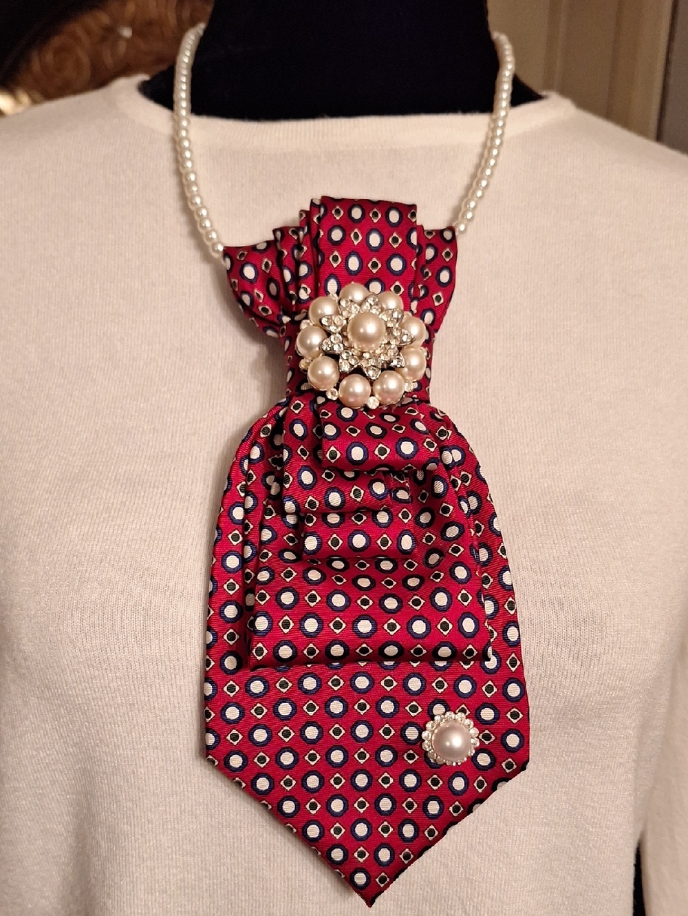 Claybrooke upcycled necktie necklace
